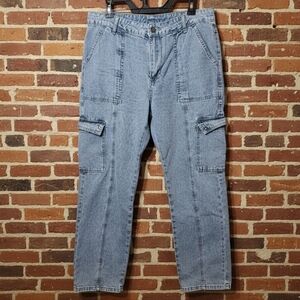 Sincerely Jules Cargo Jeans Women’s 9/29 Light Wash Denim Utility Pants